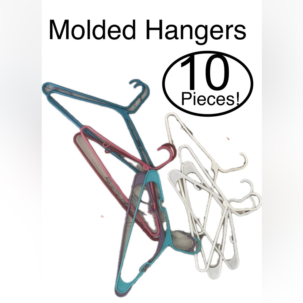 Molded Hangers (10 Pieces)White/Jewel Tones🔥 7-w/strap keepers! Bundle & Save!